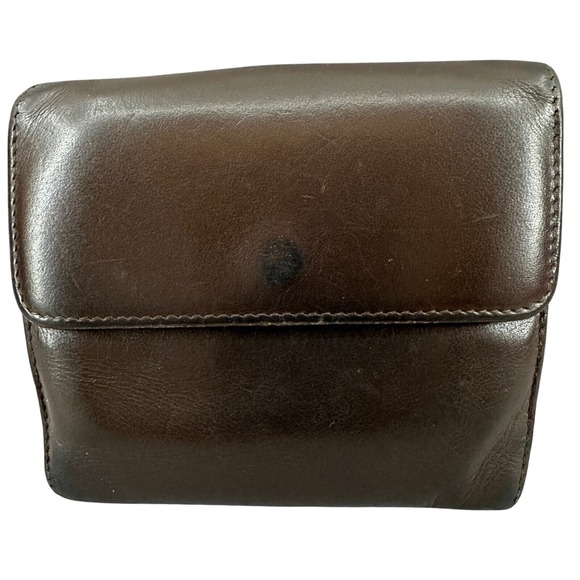 Gucci Leather Wallet Brown Snap Closure Bifold Coin Purse Vintage, flawed, used - Picture 2 of 16